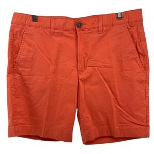 Free Planet Men's Orange Chino Shorts Size 34 Flat Front Casual Summer
